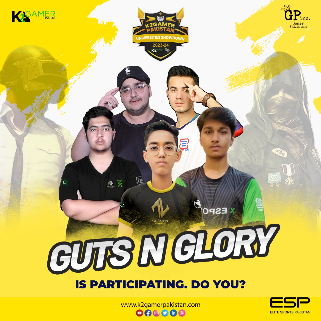 welcome @ GUTS N GLORY in PubgM K2 Gamers Pakistan Universities showdown 2023-2024